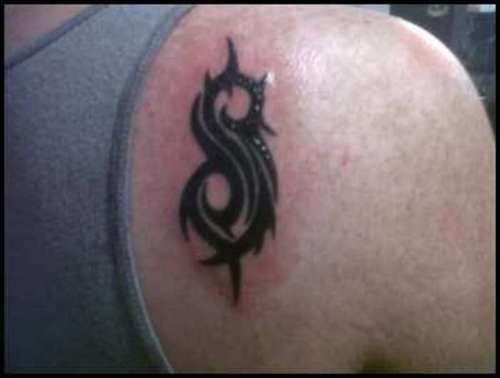 Slipknot Logo Tattoo On Right Back Shoulder