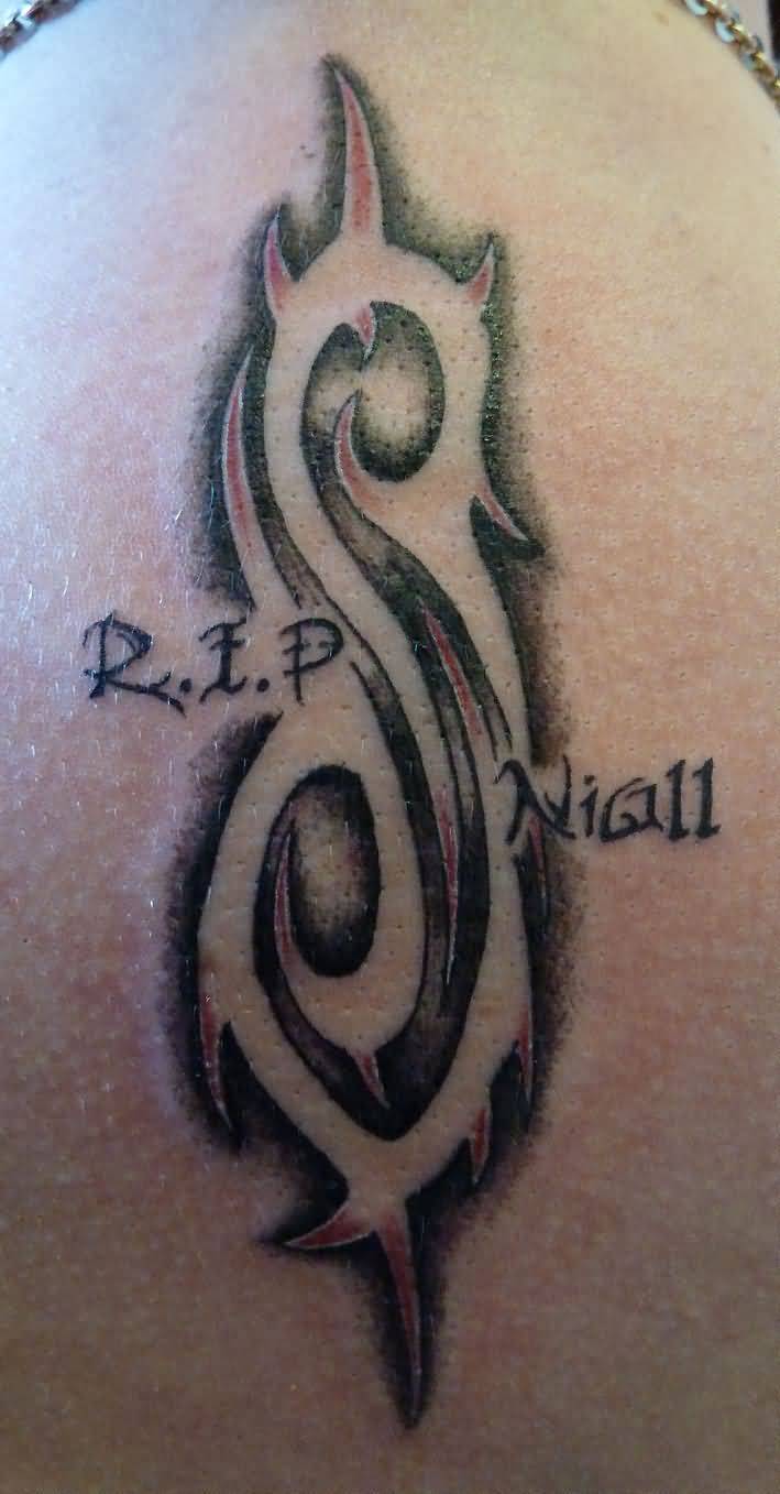 Slipknot Logo With Lettering Tattoo