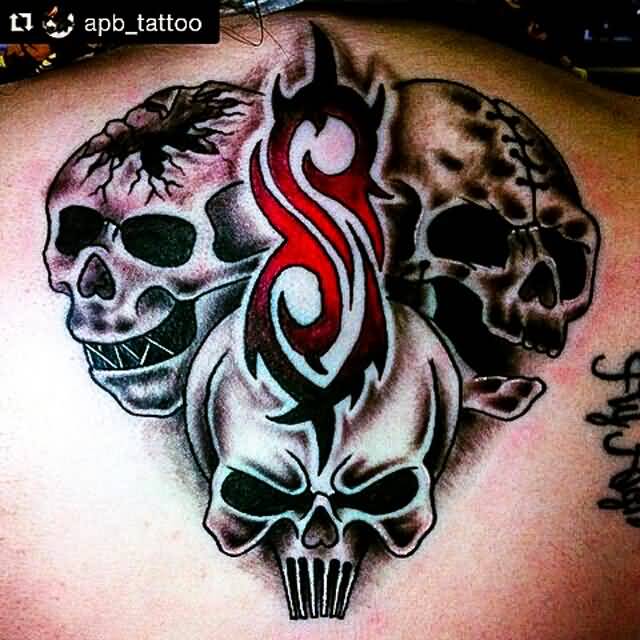 Slipknot Logo With Skulls Traditional Tattoo