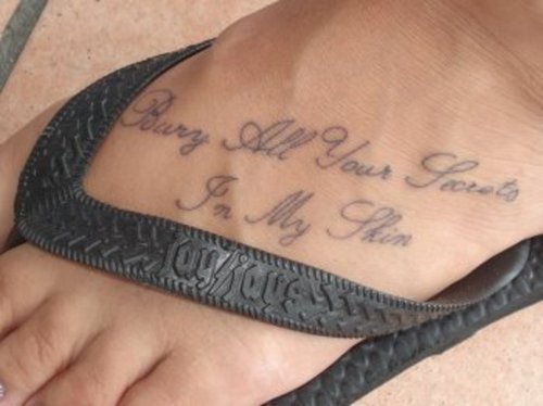 Slipknot Lyrics Tattoo On Foot