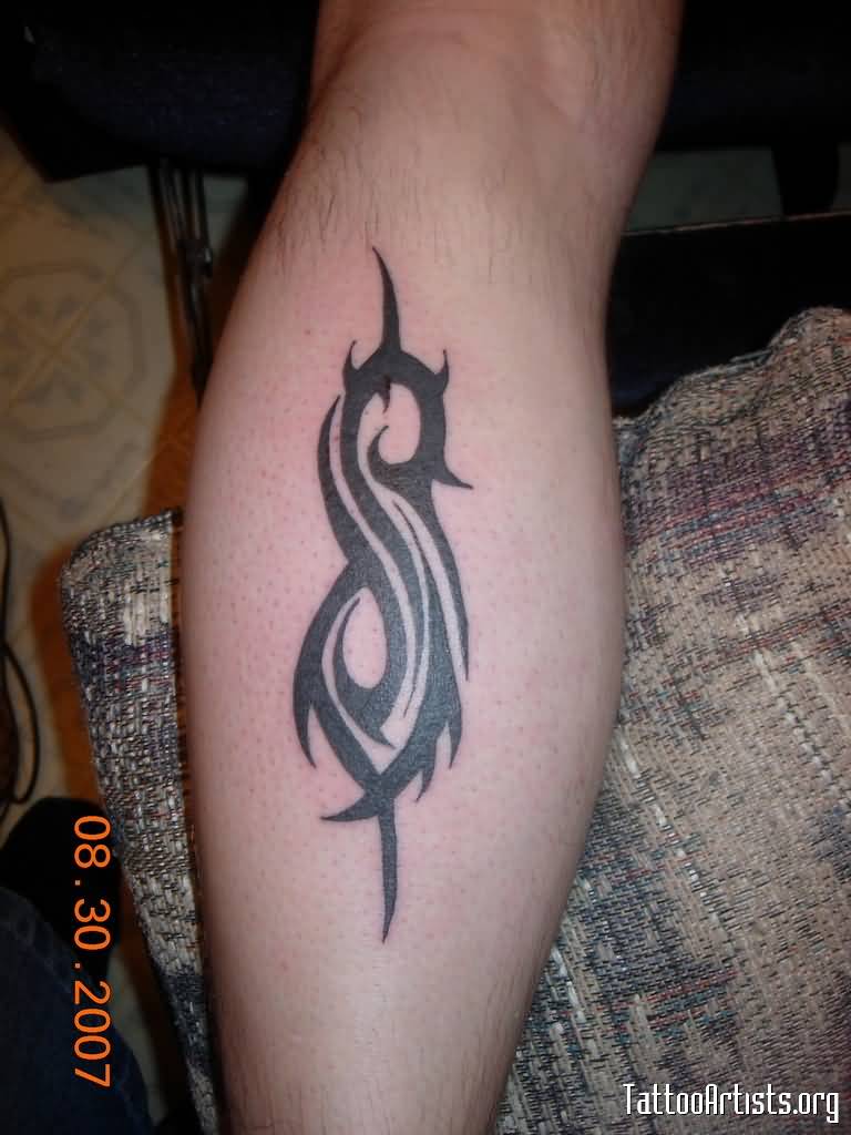 Slipknot Tribal Logo Tattoo On Bicep