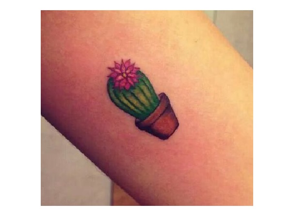 Small Cactus Flower Tattoo