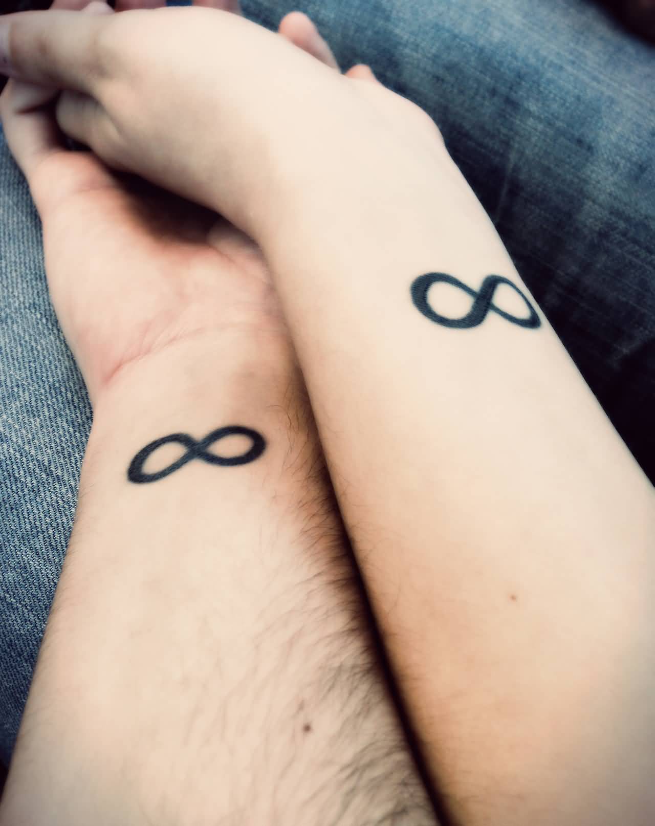 Small Infinity Couple Matching Tattoos On Wrists