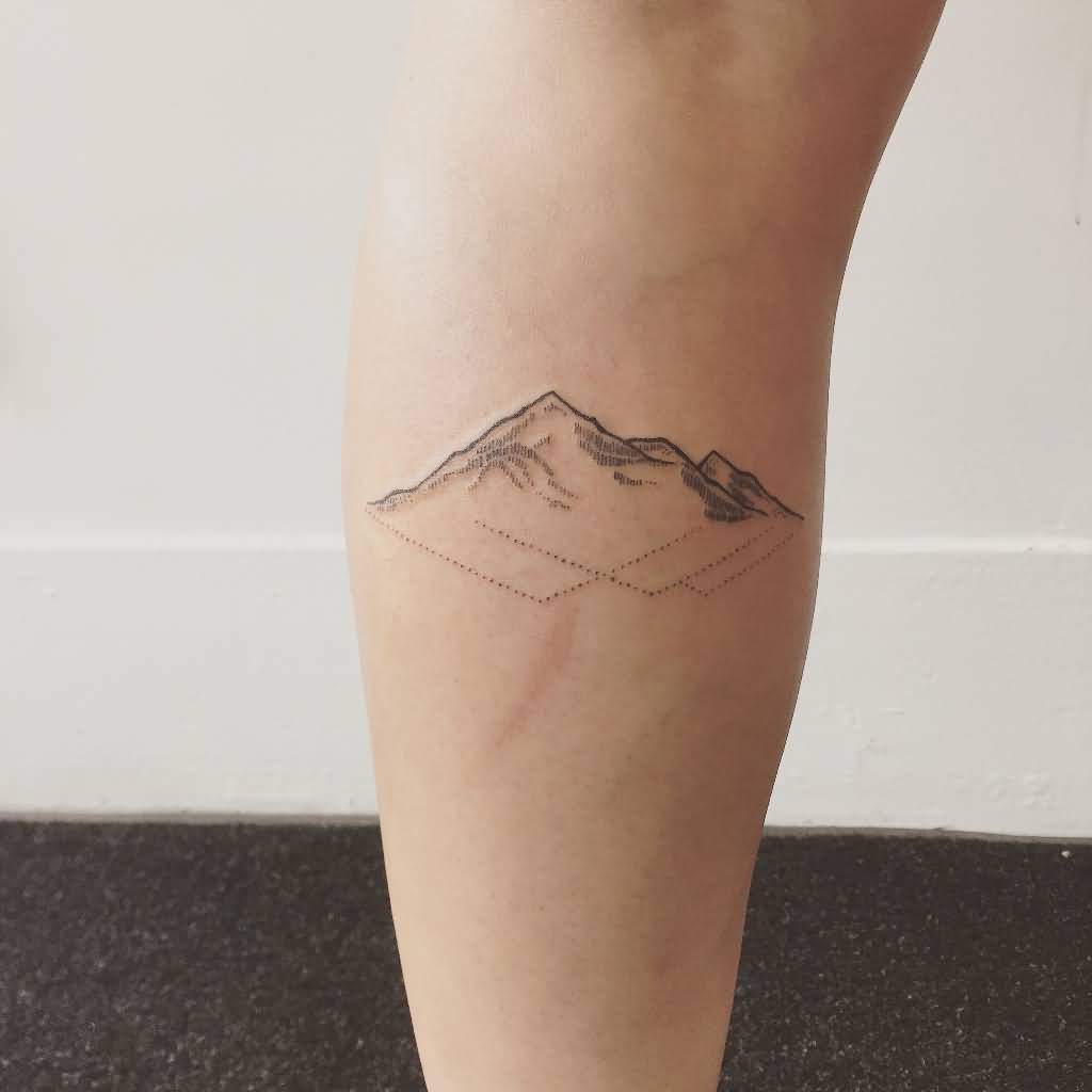 Small Mountains With Reflection Tattoo