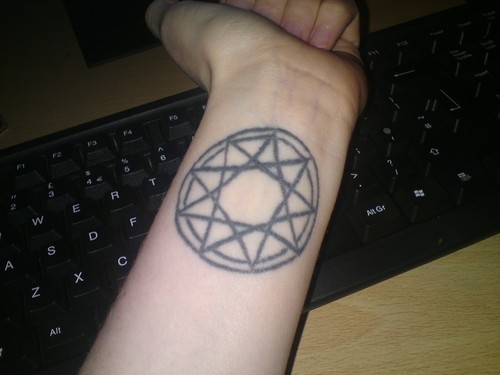 Small Slipknot Star Tattoo On Wrist