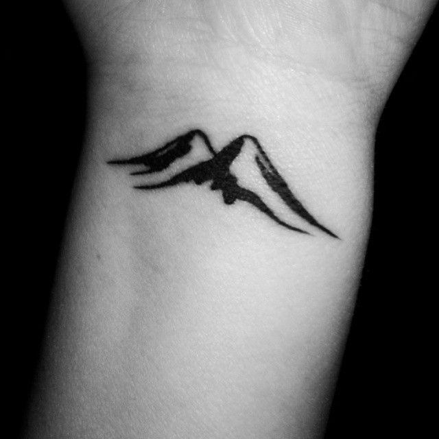Small Tiny Mountains Tattoo On Wrist