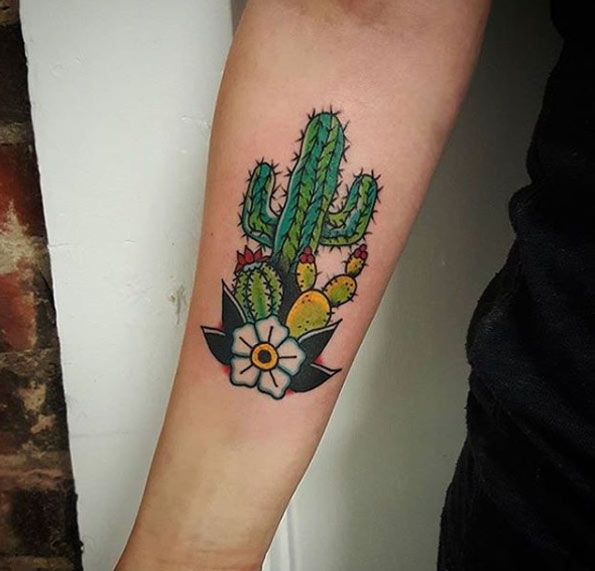 Small Traditional Cactus Tattoo By Alton Tattoo