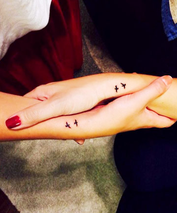 Smallest Flying Birds Matching Tattoos On Wrists