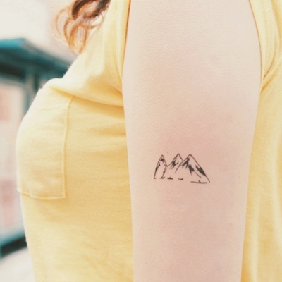 Smallest Mountains Tattoo On Left Half Sleeve