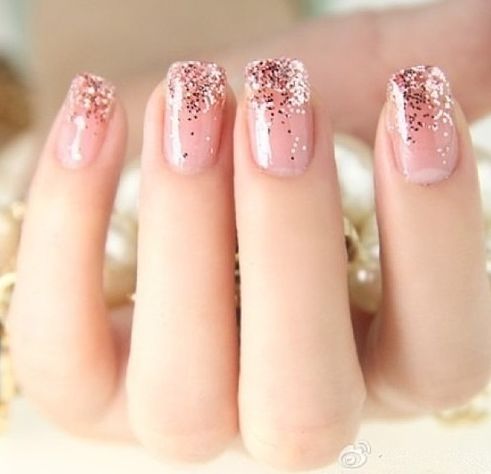 Sparkle Glitter Wedding Nail Art