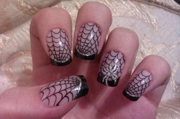 Spider And Web Halloween Nail Art
