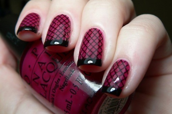 Spider Web Halloween Nail Art With Black Glossy Tip Design