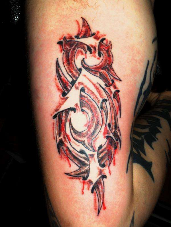 Terrific Slipknot Logo Ripped Skin Tattoo