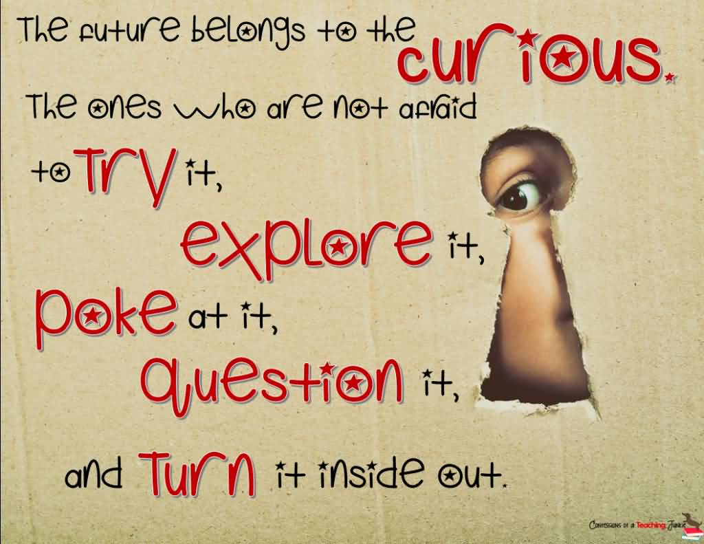 The future belongs to the curious. The ones who are not afraid to try it. Explore it. Poke at it. Question it and turn it inside out