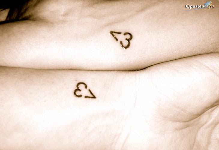 Tiny Heart Shape Matching Tattoos On Wrist