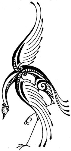 Tribal Crane Tattoo Design
