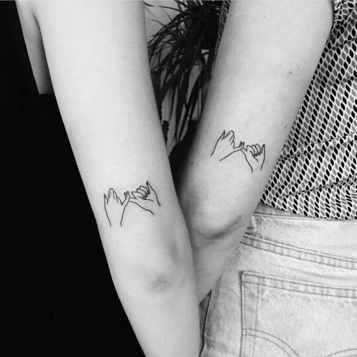 Two Hands Promise Matching Tattoos On Triceps