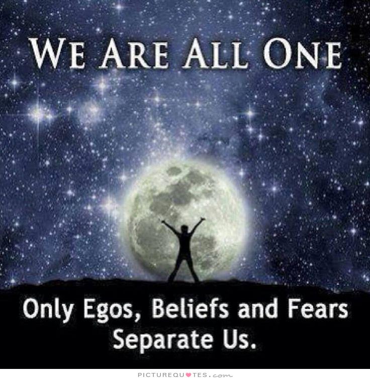 We are all one. Only egos, beliefs and fears separate us.