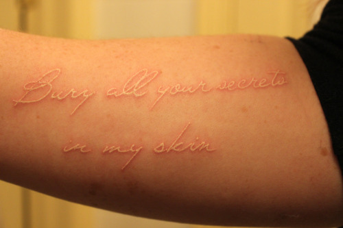 White Ink Slipknot Lyrics Tattoo On Forearm