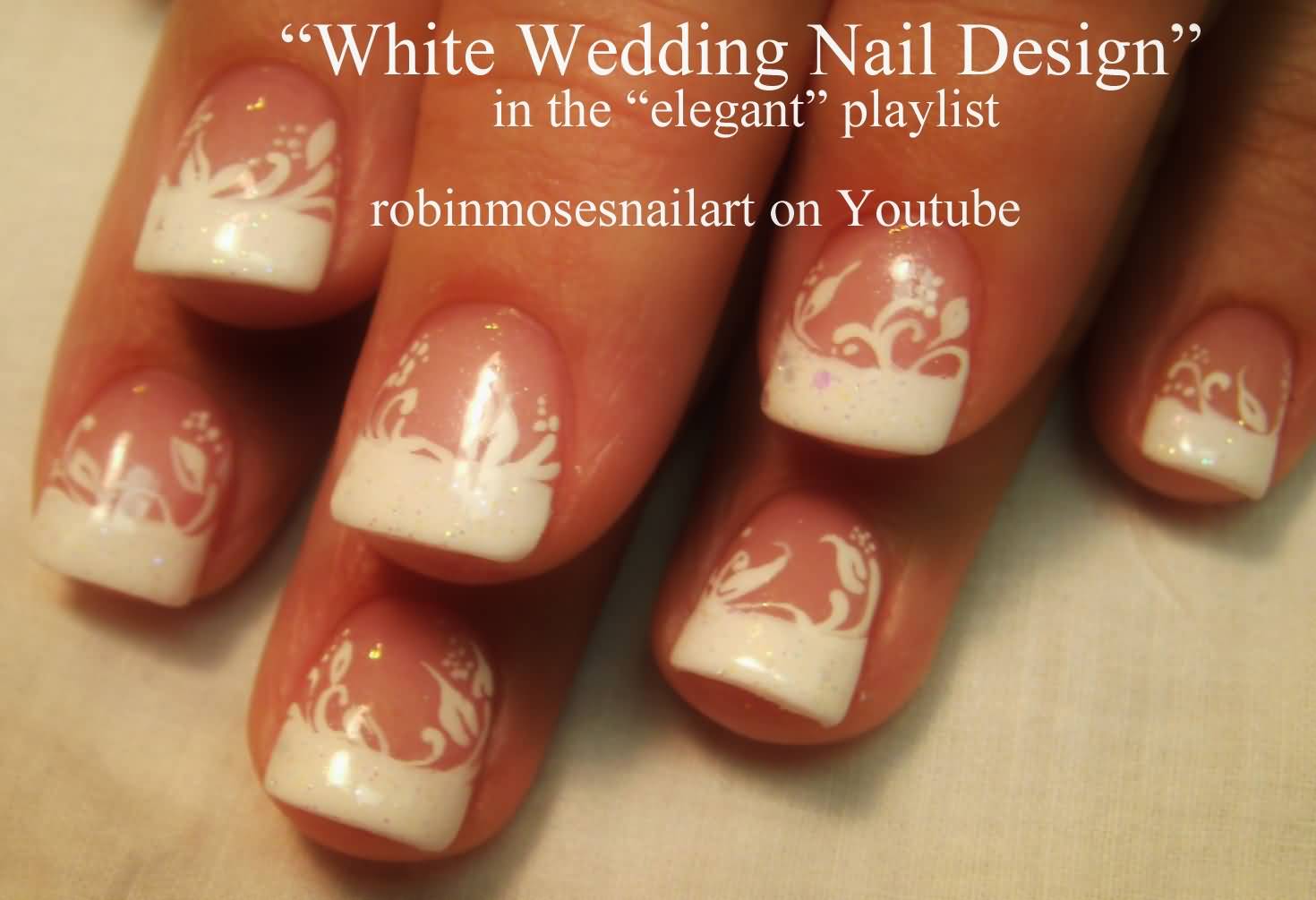 White Wedding Nail Design