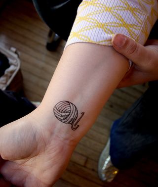Yarn Craft Tattoo On Wrist