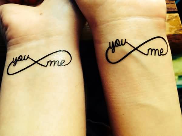 You And Me Infinity Matching Tattoos On Wrists