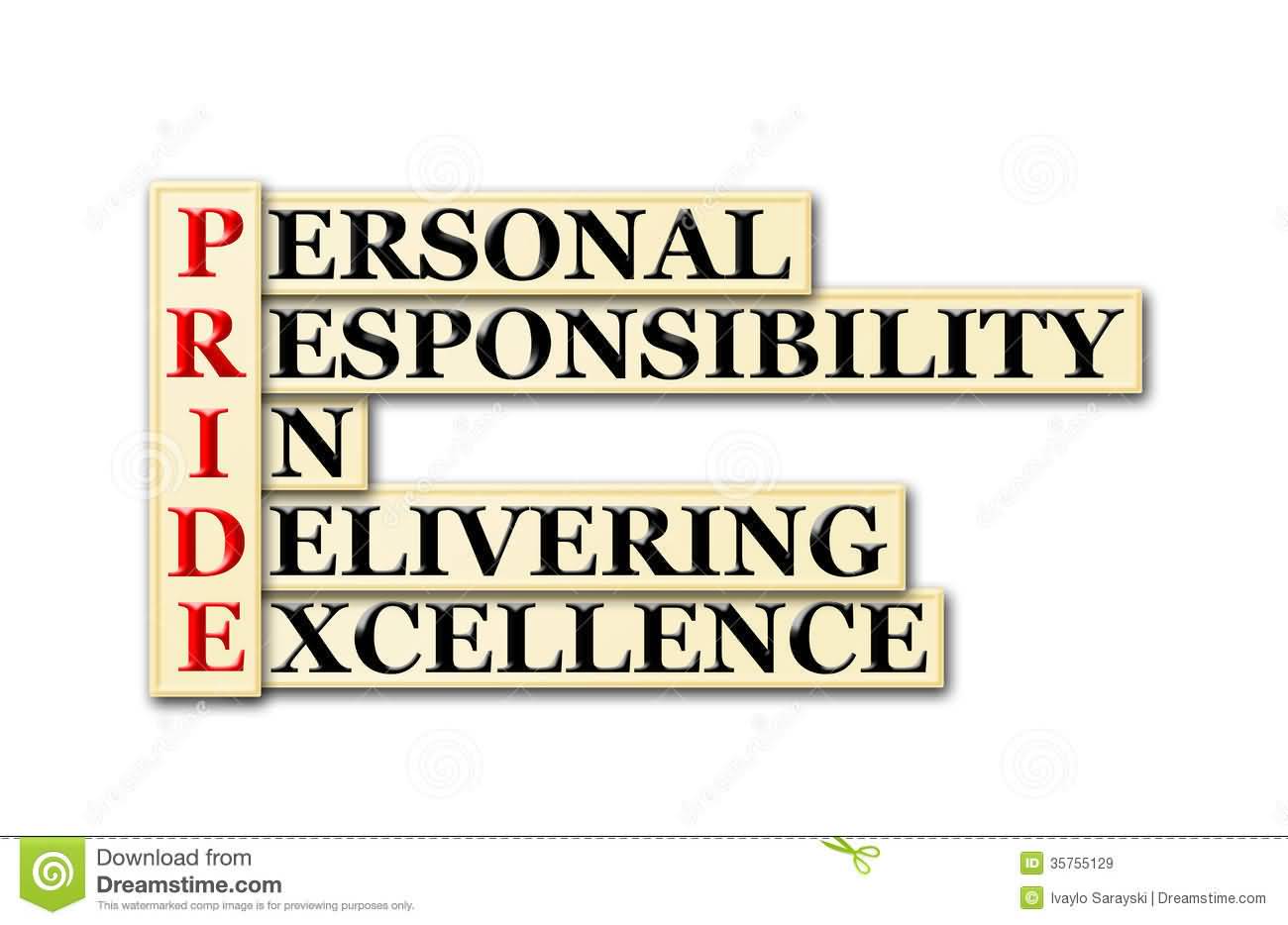 personal responsibility in delivering excellence