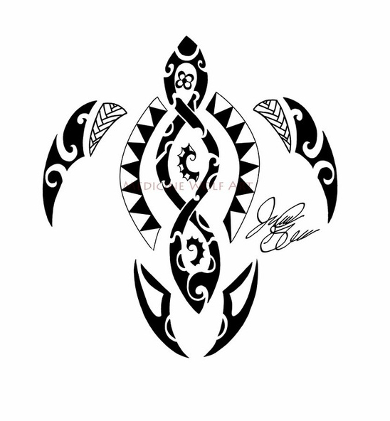 Amazing Polynesian Turtle Tattoo Design