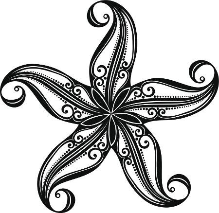 Amazingly Desinged Starfish Tattoo