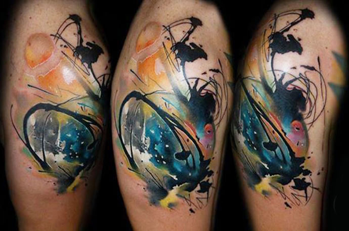 Artistic Sleeve Tattoo Design by Lehel Nyeste