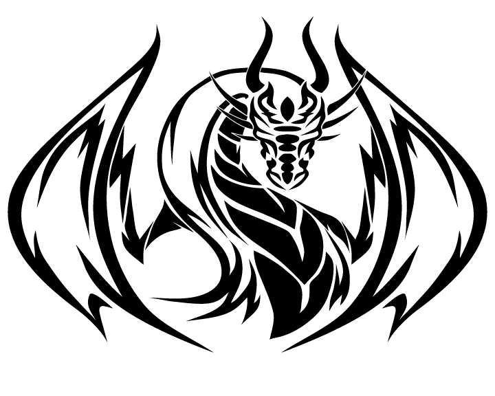 Awesome Tribal Dragon Having Horns Tattoo Design By Demonking Aka Grim