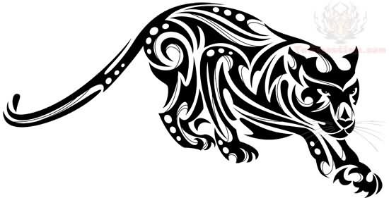 Awesome Tribal Jaguar Tattoo Design