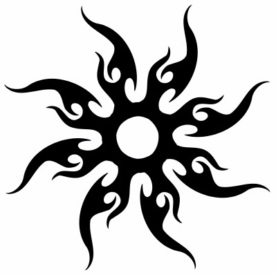 Awesome Tribal Sun Tattoo Design