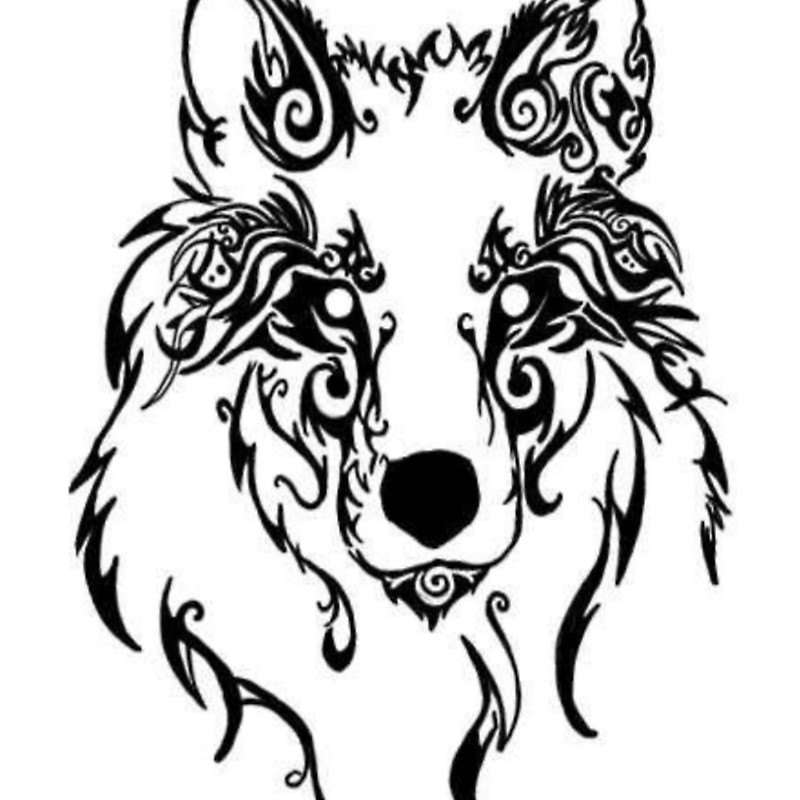 Beautiful Alpha Tribal Wolf Tattoo Sample