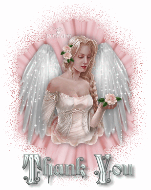 Beautiful Angel Saying Thank You Glitter