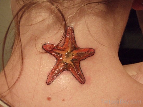 Beautiful Starfish Tattoo On Nape