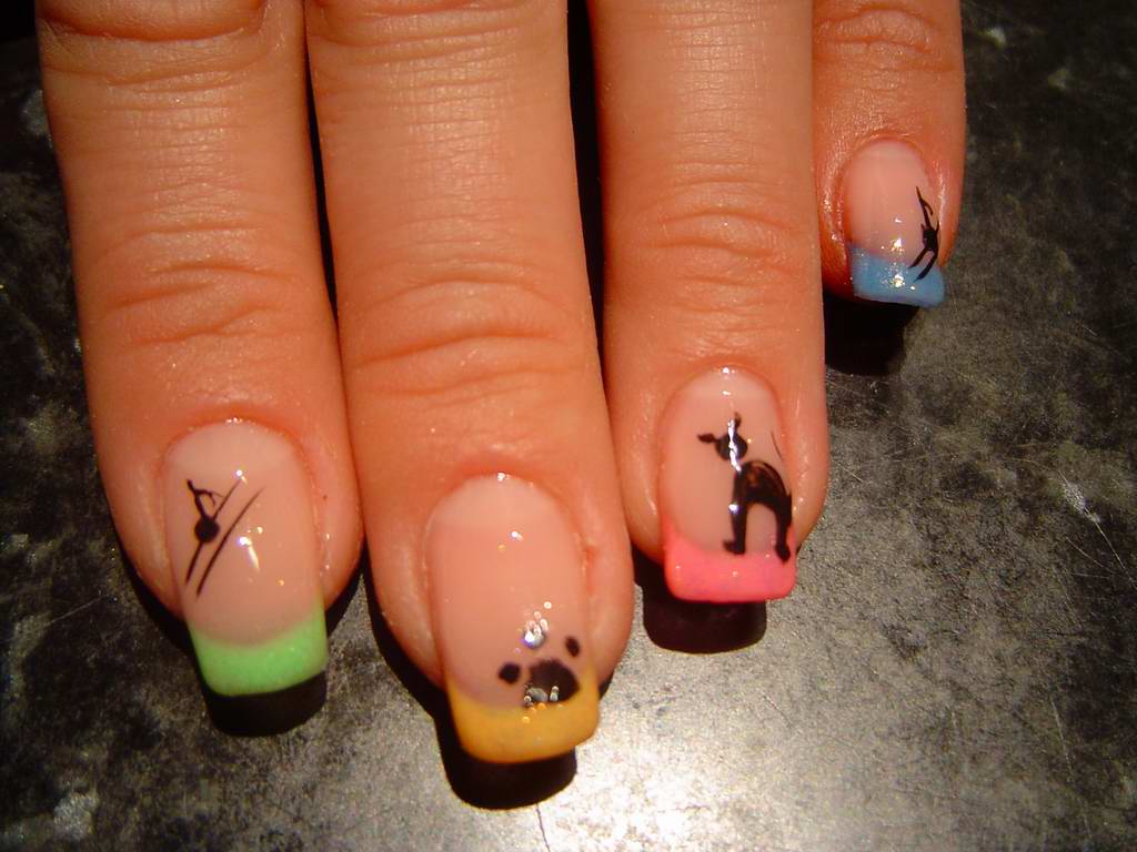 Beautiful Summer Multicolor French Tip Nail Art Design