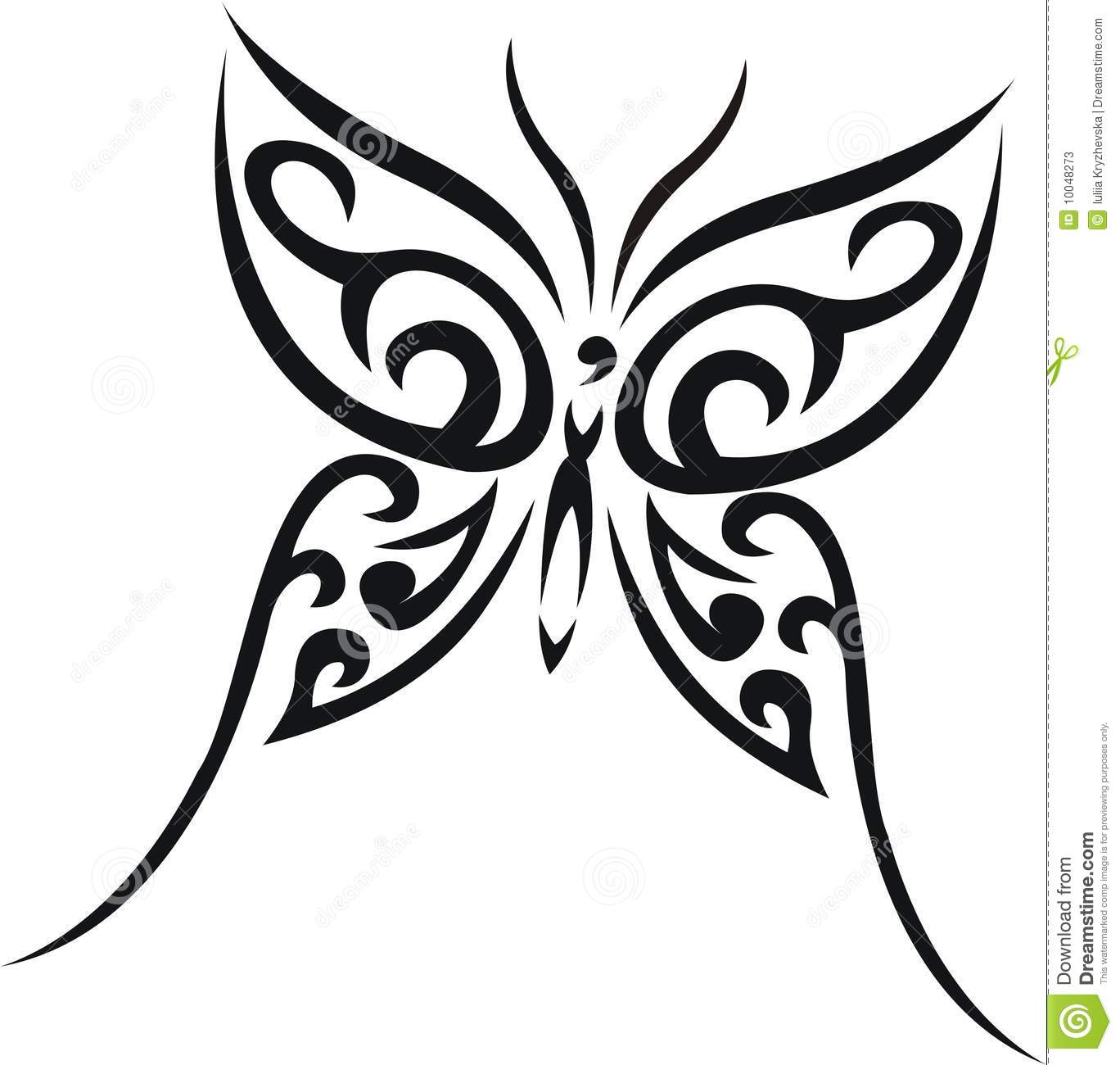 Beautiful Tribal Butterfly Tattoo Design