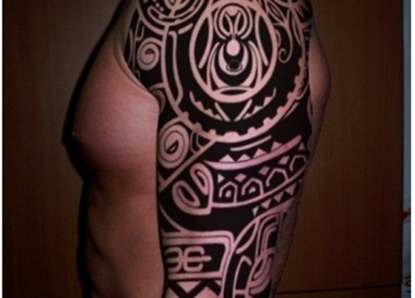 Beautiful Tribal Sleeve Tattoo