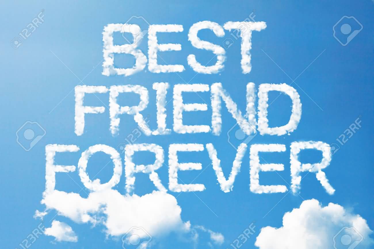 Best Friend Forever Clouds Text Picture