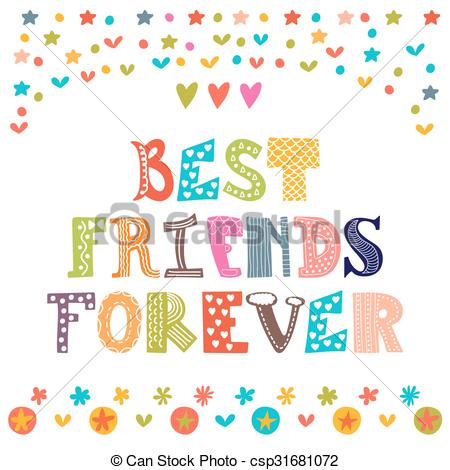 Best Friends Forever Colorful Greeting Card