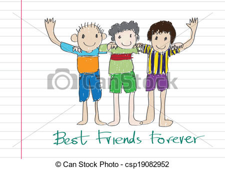 Best Friends Forever Hand Made Drawing Picture