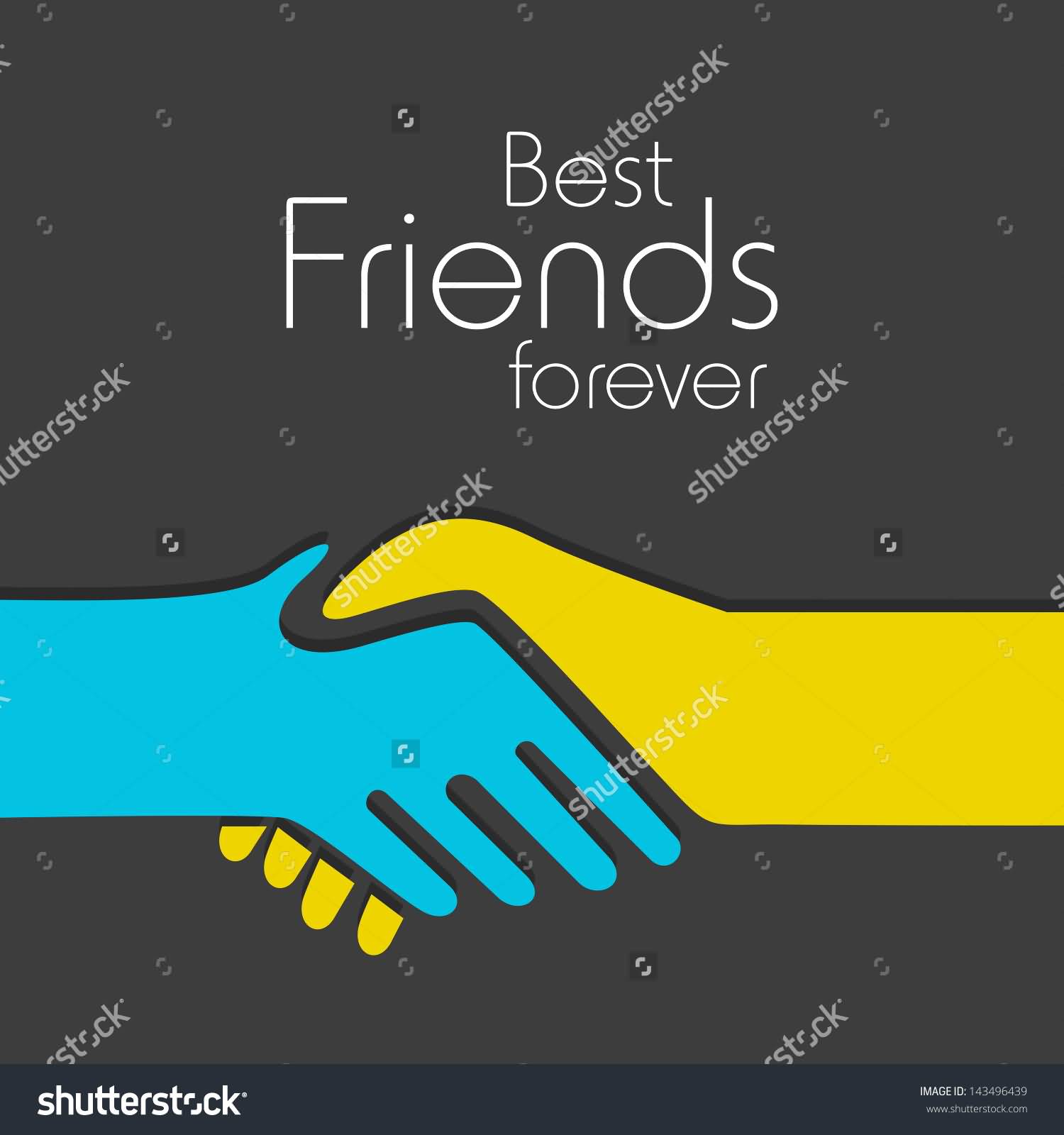 Best Friends Forever Hand Shake Illustration