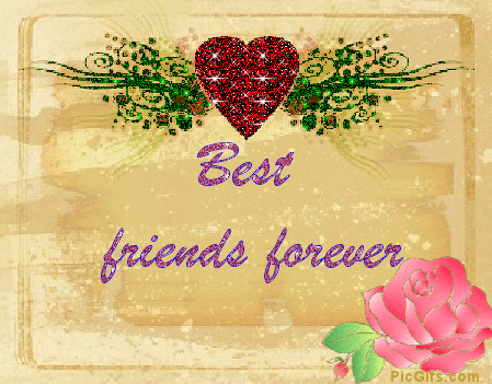 Best Friends Forever Heart Glitter Ecard