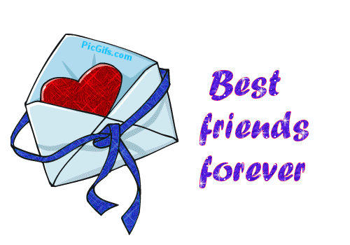 Best Friends Forever Heart In Envelope For You Glitter Picture
