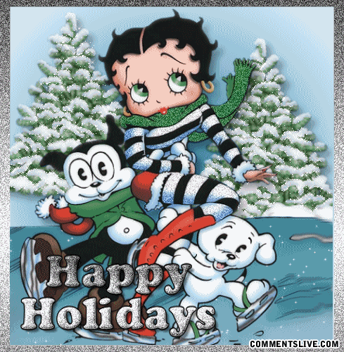 Betty Boop Enjoying Holidays Glitter Picture