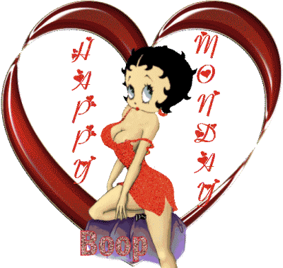 Betty Boop Wishing You Happy Monday Heart Animated Picture