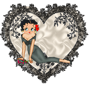 Betty Boop With Heart Frame Picture