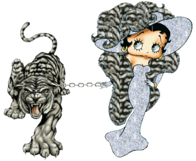 Betty Boop With Tiger Glitter Image