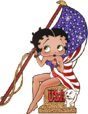 Betty Boop With USA Flag Glitter Picture